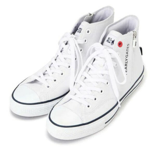 【NEW】PEARLY GATES パーリーゲイツ【PEARLY GATES × CONVERSE】コンバースコラボ ホワイト ALL★STAR メンズハイカットスパイクレス ゴルフシューズ トートバッグ＆バンダナ付 053-2292803/22C