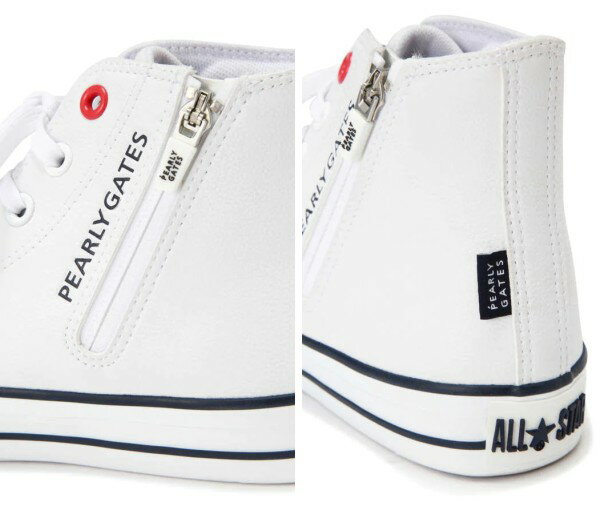 【NEW】PEARLY GATES パーリーゲイツ【PEARLY GATES × CONVERSE】コンバースコラボ ホワイト ALL★STAR レディースハイカットスパイクレス ゴルフシューズ トートバッグ＆バンダナ付き 053-2292804/22C