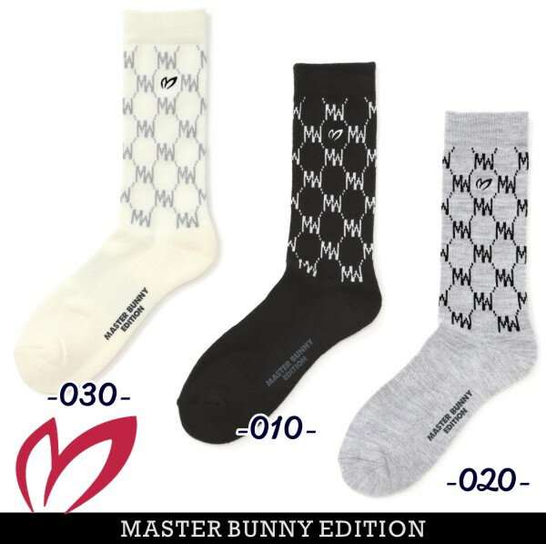 【NEW】マスターバニーbyパーリーゲイツMASTER BUNNY EDITION モノグラム"M"温熱ダイナホット!! メンズミドルソックス758-3286023/23D