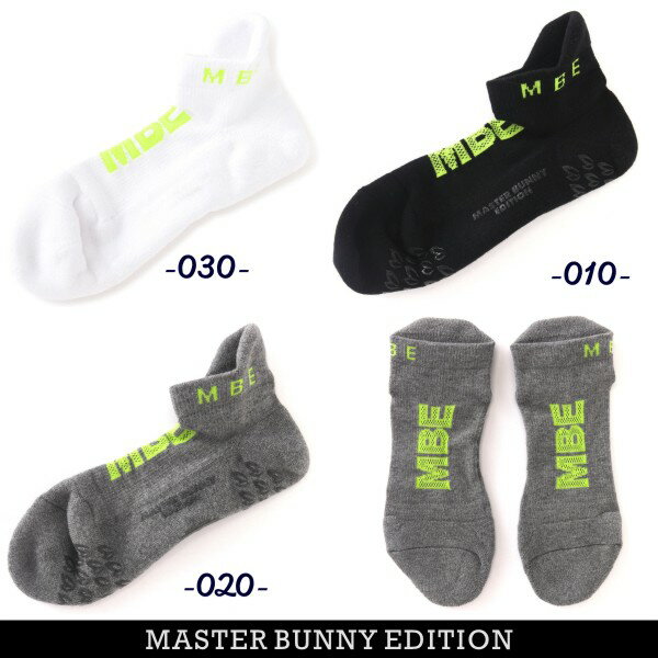 【NEW】マスターバニーbyパーリーゲイツMASTER BUNNY EDITION メンズネオンロゴ 3Dアンクルソックス＜抗菌防臭＞=MADE IN JAPAN= 758-4186501/24B