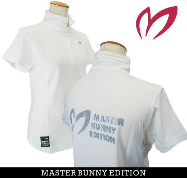【PREMIUM OUTLET 50%OFF】マスターバニーbyパーリーゲイツMASTER BUNNY EDITION レディースバックプリント ハーフジップ半袖シャツ759-2167408/24C