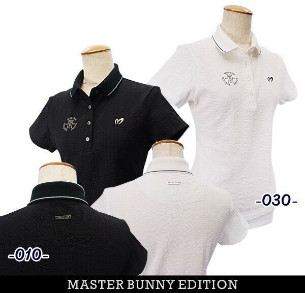 【PREMIUM SALE 30%OFF】マスターバニーbyパーリーゲイツMASTER BUNNY EDITION エコペットストレッチ タックジャガードレディース 半袖ポロシャツ=JAPAN MADE= 759-3160502/23B