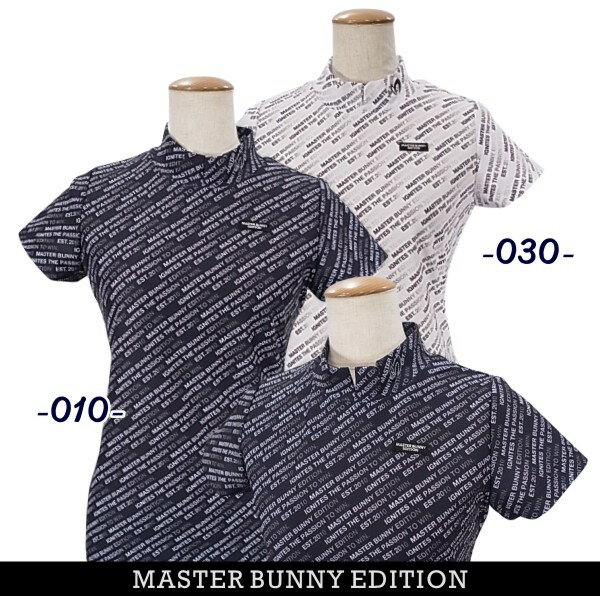 【PREMIUM SALE 40 OFF】マスターバニーbyパーリーゲイツMASTER BUNNY EDITION AQUA 2WAYトリコットハニカム レディース ロゴグラデーション半袖モックシャツ JAPAN MADE 759-3167404/23B