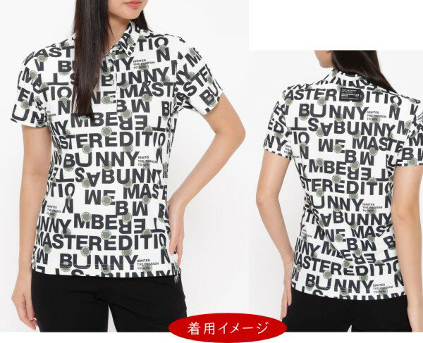 【PREMIUM SALE 30%OFF】マスターバニーbyパーリーゲイツMASTER BUNNY EDITION レディースベアメッシュロゴプリントクーリング半袖シャツ759-4260706/24B