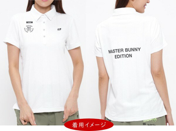 【PREMIUM SALE 40%OFF】マスターバニーbyパーリーゲイツMASTER BUNNY EDITION レディース吸水速乾’ドライマスター’フルダルカノコサッカーストライプ半袖シャツ759-4260802/24C