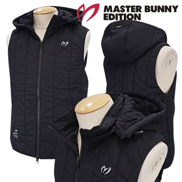 【PREMIUM CHOICE】マスターバニーbyパーリーゲイツMASTER BUNNY EDITION CROSS HEATナイロンドビーストレッチ メンズ フルジップフーディー クロスヒートベスト758-2258901/22C