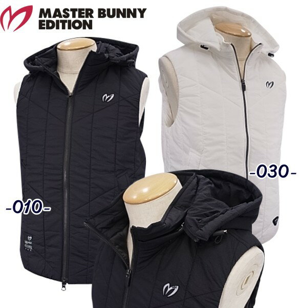 ABOUT MASTERBUNNY EDITION ■ Information □名称：マスターバニーメンズ中わたベスト □カラー：ブラック010・ホワイト030 □素材：表生地/ナイロン90%・ポリウレタン10%詰物/ポリエステル100%裏生地/ポリエステル100% ＊単独洗いをお願いします。 蛍光増白剤が入っていない洗剤をご使用下さい。 濡れたままの放置や、長時間の浸漬はしないで下さい。 洗濯後は形を整えて直ちに干してください。 □仕様：発熱機構・5VUSB出力機器対応・プレヒート機能・遠赤外線効果・10秒で暖かさを体感できる速暖機能・4段階温度調節手洗い可能 □サイズ 4（M・チェスト90～96・身長168～176） 5（L・チェスト94～100・身長172～180） 6（LL・チェスト98～104・身長176～184） ※カッコ内はメーカー基本ヌード寸法。 □メーカー正規商品 □本体価格：税込￥47,300（税抜￥43,000+税） □発売元：株式会社 TSI ※商品は、着用状況、経年、洗濯の仕方等によっては、個人差はありますが 「変色」や「色落ち」等が出る場合がありますので、その点をあらかじめ ご了承のうえ、お買い求めください。 ■ Staff Comment ■トレンドのキルティングデザインの中わたフルジップフーディベスト。遠赤外線効果のあるカーボンファイバーを熱源に、テクノロジーにより開発されたヒーティングシステム「CROSS HEAT」を採用。4段階の温度調節が可能なシリコンコントローラ付き。ダブルジップのフロントファスナー、中わた入りのキルティングならではのハリ感を生かした立体的なフォルムがオシャレ。テクノロジーと素材による快適性、ファッション性を併せ持つオススメのアイテム。※フードは取り外し可能です。 ※こちらの商品はベストのみの販売です。 ■ Option - Others(ご購入前に必ずお読みください) ■ゴルフウエアご購入の前にお読みください。 ・ゴルフをお洒落に楽しみたい方には、ゴルフウエアは、必須アイテムです。 ゴルフは意外にタフなスポーツです。夏の暑い時期などは、「トレーニングウエアでもいいのでは?」と思うぐらい 太陽の光や、汗もいっぱいかきます。 そんなタフなスポーツですが、素晴らしい自然とグリーンの世界ですから、おもいっきりおしゃれしたいですね。 そこで心配なのが、直接肌に触れやすい「パンツ」や「ポロシャツ」等のメンテナンスです。 個人差はありますが、紫外線や汗による「変色」や「色あせ」などはどうしても防ぐことができません。 ここでは、その影響を、少しでも小さくできるように「対策」をまとめてみました。 完璧には防ぐことかはできませんが、お役に立てればと思います。 こちらをぜひご覧ください。 ■ Sopping Guide (ご購入前に必ずお読みください) ■お支払方法・送料・配送・返品等につきましては、 こちらをご覧ください。 ※(沖縄・離島地域、または一部除外区域がある場合がございますのでご了承くださいませ。) ■発送方法は商品毎に異なりますので「ご注文承諾メール」にて詳細と発送方法をお知らせいたします。 ■主な発送方法につきましては、こちらの配送についてをご覧ください。 ■お買い上げ金額合計が税込み3,980円以上になりますと、送料無料にてお届けいたします。 ■3,980円以下の商品でも送料無料対象品がございます。(商品毎に設定しております) ■こちらの商品情報は、「ゴルフウエーブオンライン」がお届けしております。 ■当店では「楽天ショップ」以外の通販サイト及び、店頭（本・支店）でも掲載商品を販売させて頂いておりますので、 万一、売り違いの際は、ご容赦ください。 予め、在庫確認もできますので、お気軽にお問い合わせ下さいませ。 ■当社のオンラインサイトを模倣したいわゆる「偽サイト」や、「ブランドのコピー品」が出回っておりますが、当社は一切関係ありません。 ■模造品を転売したりすることは、法律で処罰の対象となる場合があります。 ■当社は正規品以外の商品の取り扱いはございません。 偽サイト、コピー商品については、当社一切の責任を負いかねます。WINNING AND FASCINATION！ ★MASTER BUNNY EDITION ★ ＝マスターバニーbyパーリーゲイツ メンズベスト＝