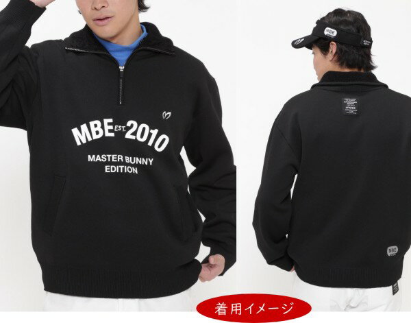 【PREMIUM SALE 40%超OFF】マスターバニーbyパーリーゲイツMASTER BUNNY EDITION メンズフワフワ裏起毛接結ニット ハーフジッププルオーバー 758-4272105/24D【正規品】