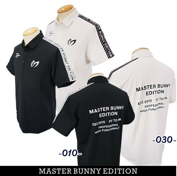 【PREMIUM SALE】マスターバニーbyパーリーゲイツMASTER BUNNY EDITION ショルダーロゴ46Gポリサッカー メンズ 半袖シャツ758-3260603/23B【GOLFWAVE】