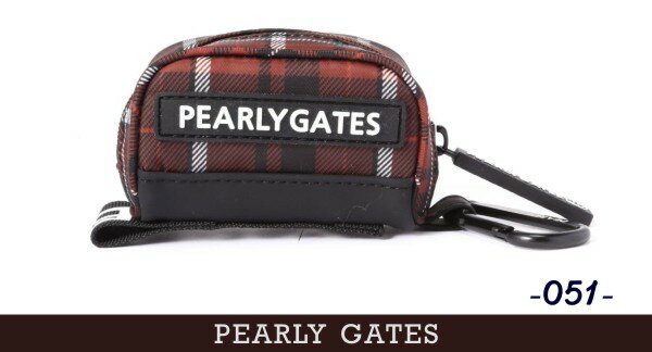 PEARLY GATES パーリーゲイツニューサークルロゴ & BROWNチェックボールポーチ 053-3284008/23D