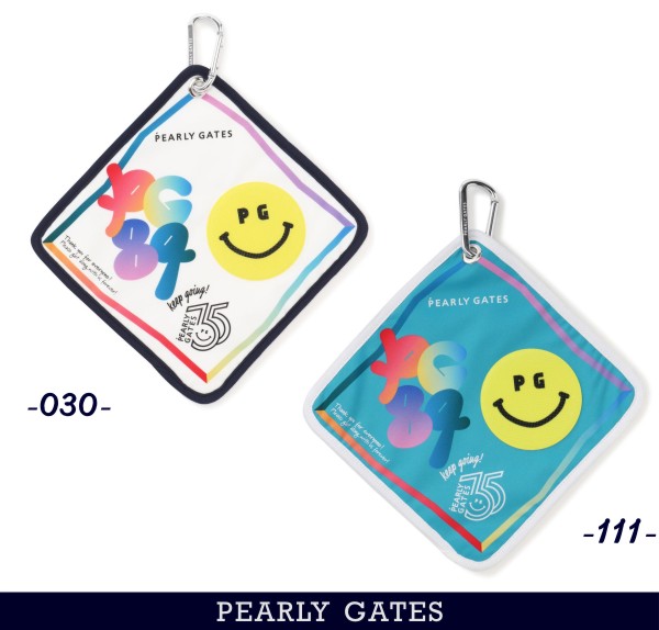 【NEW】PEARLY GATES パーリーゲイツYes! Yes!! Yes!!! 35th Anniv.Keep Going!カラビナ付 ボール拭きタオル053-4184207/24A