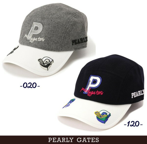 PEARLY GATES パーリーゲイツ”P” カレッジロゴ デコワッペンジェットキャップ 053-4187001/23D