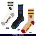 【PREMIUM SALE 30%OFF】PEARLY GATES パーリーゲイツカレッジロゴ ミドル丈レディースリブソックス=MADE IN JAPAN= 0...