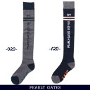 PEARLY GATES パーリーゲイツレイヤード風 トラディショナルタテロゴレディース リブニーハイソックス=MADE IN JAPAN= 053-42869...