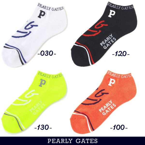 【NEW】PEARLY GATES パーリーゲイツBIGなスマイルPG メンズアンクルソックス=MADE IN JAPAN= 053-5186201/25A【正規品】