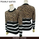 【PREMIUM SALE 60%OFF】PEARLY GATES パーリーゲイツ"BLACK ＆ TORA" レオパード柄×ボーダーレディース クルーネックニットセータープルオーバー =JAPAN MADE=055-2270032/22D【TORA】