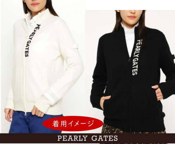 【PREMIUM SALE 50%超OFF】PEARLY GATES パーリーゲイツピュアカシミヤ レディースフルジップセータージップカーディガン 055-2272002/22D