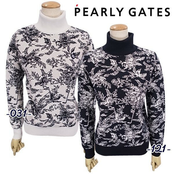 【PREMIUM SALE 超OFF】PEARLY GATES パーリーゲイツ HANAGARA ウォームコットン レディースタートルネックコットンニットセーター055-2274918/22C