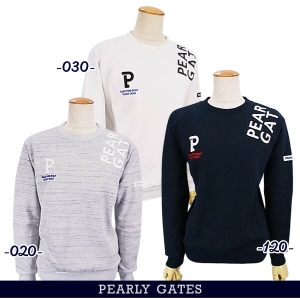 PEARLY GATES パーリーゲイツショルダーロゴ レディース 飛び裏毛トレーナークルーネックプルオーバー =JAPAN MADE=055-3162204/23AF