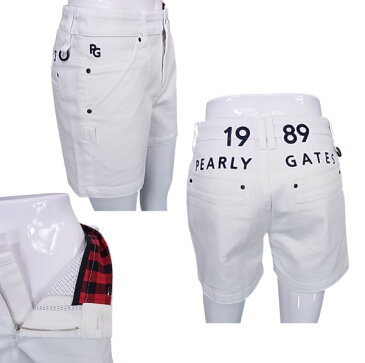 【NEW】PERLYGATES パーリーゲイツ1989 バックロゴ パワフルコットンストレッチレディース 裏起毛ツイル ショートパンツ055-1232002/21D