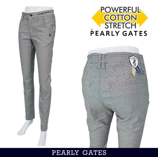 PEARLYGATES パーリーゲイツパワフルコットンストレッチ ドビー変形ダイヤ柄レディースパンツ 055-2231004/22D