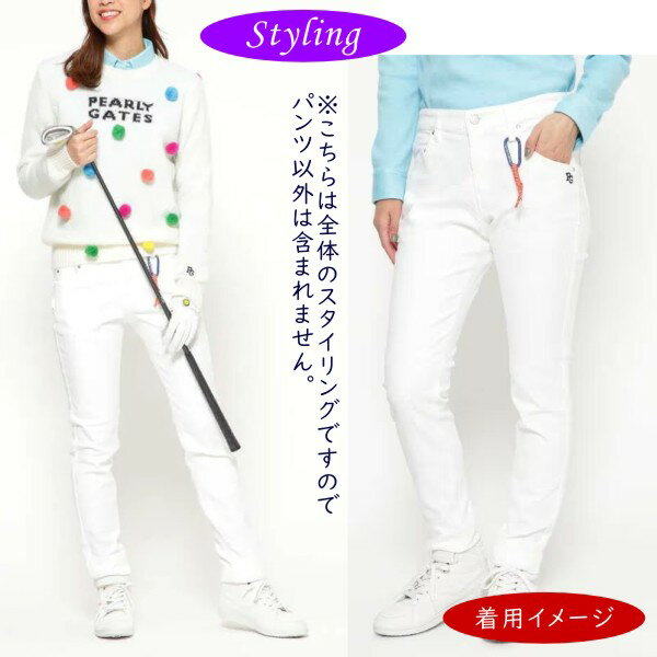 【PREMIUM SALE50%OFF】PEARLYGATES パーリーゲイツパワフルコットンストレッチ モールスキンレディースパンツ 055-3131102/22D