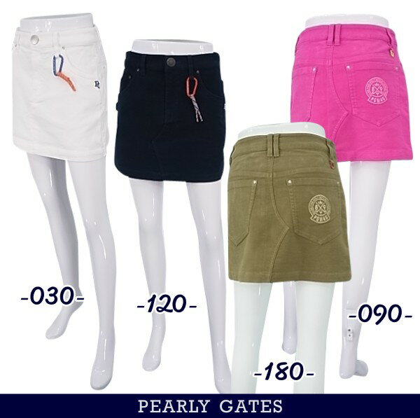 【PREMIUM SALE 60%超OFF】PEARLYGATES パーリーゲイツパワフルコットンストレッチ モールスキンレディーススカート 055-3134102/22D