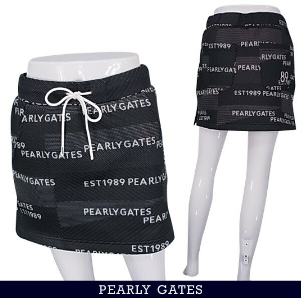 【PREMIUM SALE50%OFF】PEARLYGATES パーリーゲイツパッチワークパフブリスター ロゴボーダーレディーススカート 055-3134132/23A
