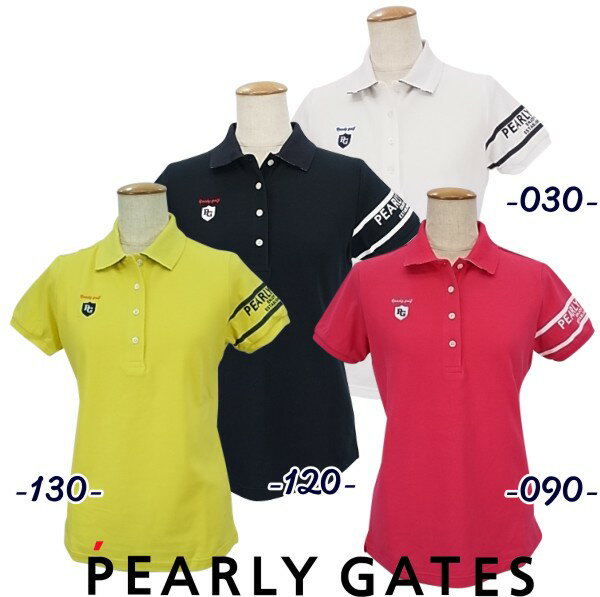 【PREMIUM SALE 50 OFF】PEARLY GATES パーリーゲイツラインロゴ レディース カノコ半袖ポロシャツ JAPAN MADE 055-2260902/22C