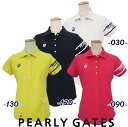 PEARLY GATES パーリーゲイツラインロゴ レディース カノコ半袖ポロシャツ=JAPAN MADE= 055-2260902/22C