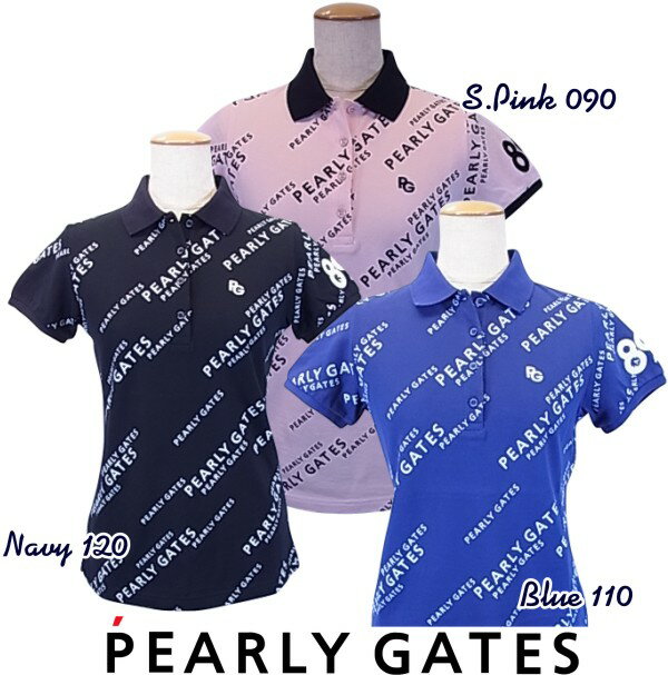 【PREMIUM OUTLET】PEARLY GATES パーリーゲイツ斜めロゴ レディースカノコ 半袖ポロシャツ=JAPAN MADE= 055-2160216/22AFのサムネイル