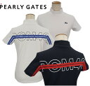 PEARLY GATES パーリーゲイツバックロゴスタイル ベアメッシュレディース 半袖モックシャツ =JAPAN MADE= 055-2167406/22B