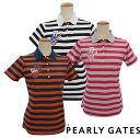 【PREMIUM CHOICE】PEARLY GATES パーリーゲイツEST1989 PGエンブレムレディースボーダー半袖カノコポロシャツ =JAPAN MADE=055-2260706/22B