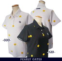 【PREMIUM SALE 40%OFF】PEARLY GATES パーリーゲイツP>Smile! Smile!! Smile!!! スマイルドットハニカムジャージレディース半袖シャツ055-4260756/24C