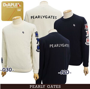 【PREMIUM SALE】PEARLY GATES パーリーゲイツピュアカシミア メンズクルーネックセーター透湿/防風/保温 DIAPLEX 裏生地付053-3170101/22D