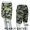 PEARLYGATES パーリーゲイツPLAY CAMO！ストライプ or ギンガムチェックメンズ カモフラ柄ストレッチショートパンツ053-2132519/22B