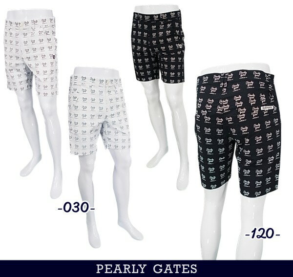 PEARLYGATES パーリーゲイツ筆記体ロゴグラフィック メンズ総柄ショートパンツ 053-3132411/23B