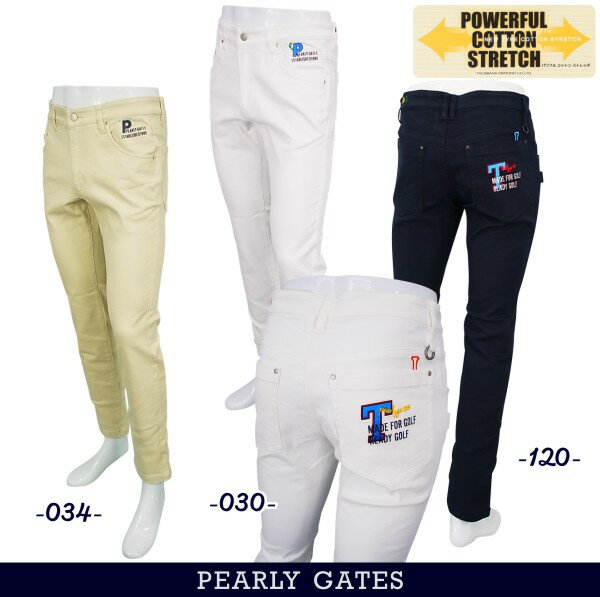 PEARLYGATES パーリーゲイツカレッジテイスト パワフルコットンストレッチメンズ 表ピーチ裏起毛ツイルパンツ053-3231125/23D