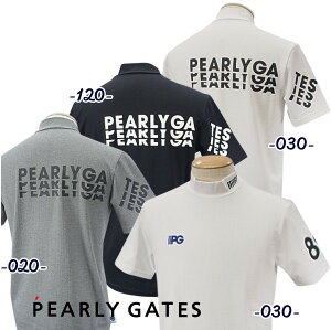 【NEW】PEARLY GATES パーリーゲイツグラデーションロゴ！ベア天竺ロゴ柄ジャガードメンズ半袖モックシャツ =JAPAN MADE=053-2267801/22C【GRD】