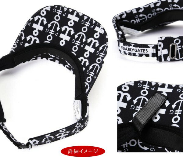 【NEW】PEARLY GATES パーリーゲイツ≪Anchor Series≫ PG ＆ アンカー高UVカット！≪UV Protection≫ロゴアンカー総柄バイザー 053-5287824/25C【正規品】