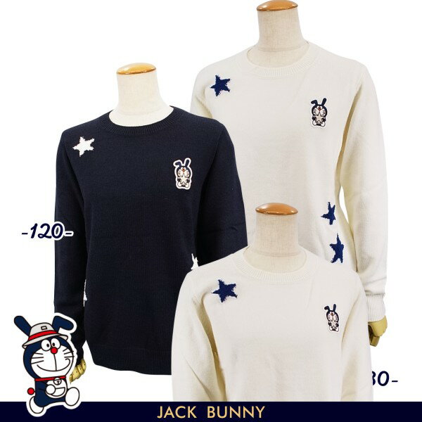 Jack Bunny!! by PEARLY GATESジャックバニー★★耳付きドラえもん★★レディース クルーネックニットセータープルオーバー 263-3270050/23C