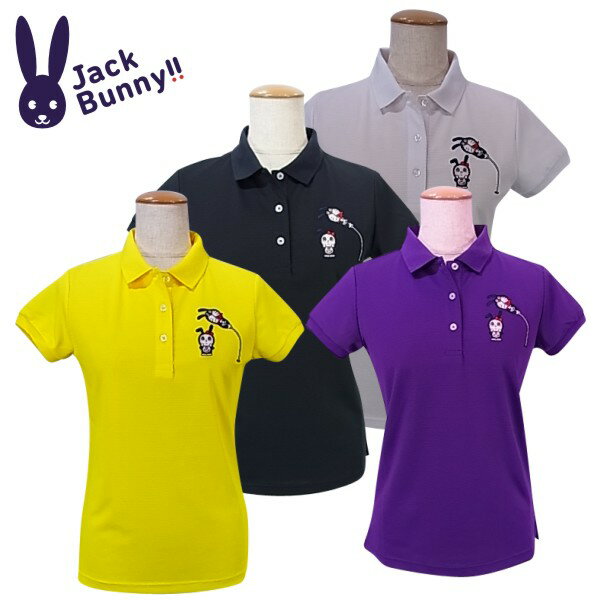 【PREMIUM SALE】Jack Bunny!! by PEARLY GATES ジャックバニー ドラえもん&ドラミちゃんワッペン刺繍 レディース半袖ポロシャツ263-1260842/21C