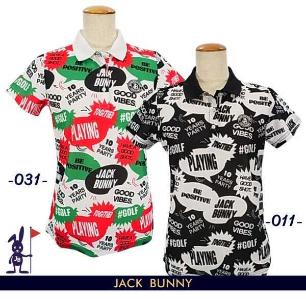 【PREMIUM SALE 30 OFF】Jack Bunny by PEARLY GATESジャックバニー SWING EVERYDAY 吸水速乾/Cool Pass GOLF 吹き出しロゴレディース半袖ポロシャツ263-3160340/23A-MYB