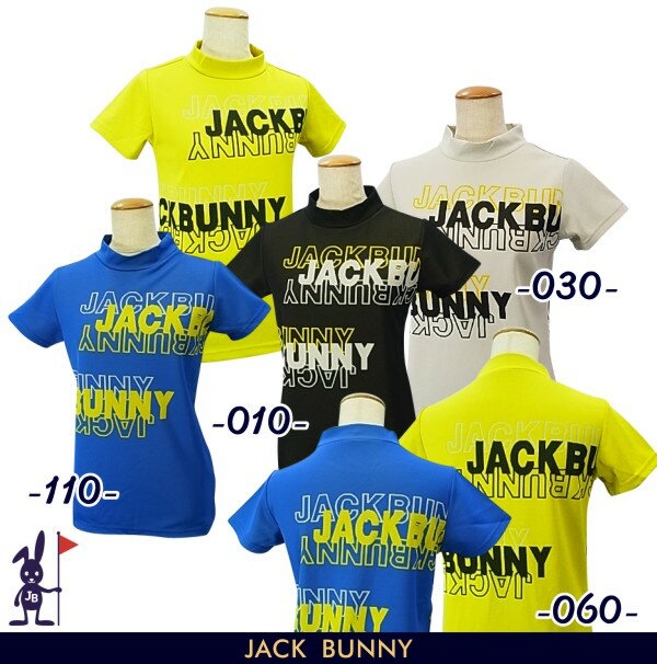 【PREMIUM SALE 30%OFF】Jack Bunny!! by PEARLY GATESジャックバニー レディース ロゴジャガード半袖モックシャツ 263-3167226/23A
