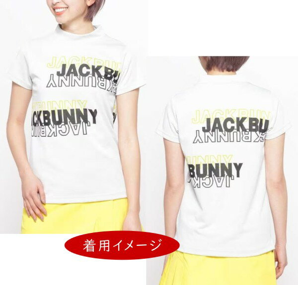 【PREMIUM SALE 30%OFF】Jack Bunny!! by PEARLY GATESジャックバニー レディース ロゴジャガード半袖モックシャツ 263-3167226/23A