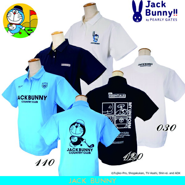 【DORAEMON JACK BUNNY!! FESTIVAL’25】【NEW】Jack Bunny!! by PEARLY GATESジャックバニー!! ドラえもん PEカノコ半袖ポロシャツUVカット！＜レディース＞263-5260060/25D【正規品】