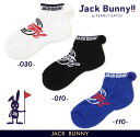 【NEW】Jack Bunny!! by PEARLY GATESジャックバニー!! グラフィックサークルロゴ快適L字型レディースボンボンアンクルソックス<抗菌防臭>262-5286702/25C【正規品】
