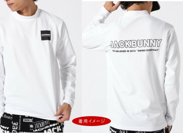 【PREMIUM SALE】Jack Bunny!! by PEARLY GATESジャックバニー!! ボックスロゴ&バックプリントダブルフェイスメンズ長袖モックシャツ262-4266923/24C