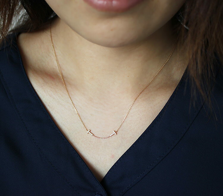 K18 DIA ネックレススマイル ダイア necklace D0.05ct 14pcs