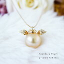 パール優美 ネックレス K18 南洋真珠 9-10mm DIA ネックレス ダイア southsea pearl necklace D0.028ct 12pcs